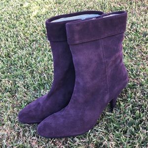 Sigerson Morrison Purple Suede Heeled Ankle Boots